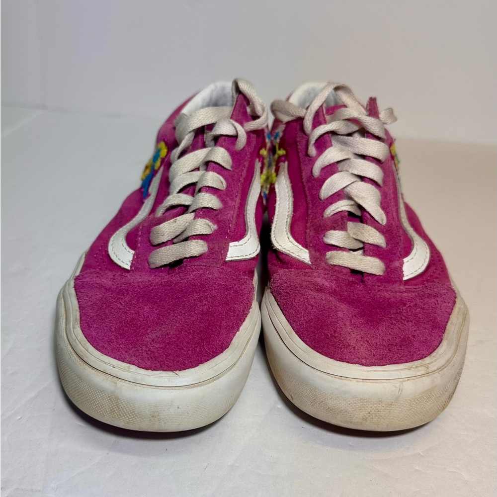 Vans Old Skool Floral Fuchsia Suede sneakers sz‎ 7